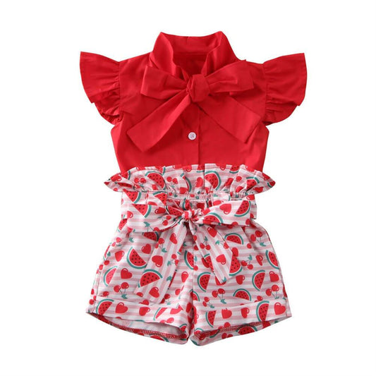 Red Watermelon Toddler Set - Wearebambino - 2T - Red Watermelon Toddler Set