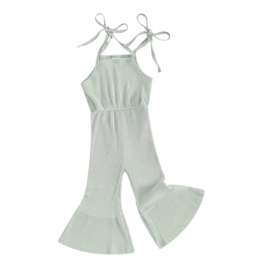 Ribbed Halter Jumpsuit - Summer Style - Wearebambino - Green - 18 - 24 M - Ribbed Halter Jumpsuit - Summer Style