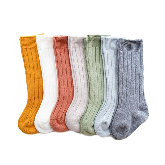 Ribbed Thigh High Baby Socks - Wearebambino - White - 0 - 6 M - Ribbed Thigh High Baby Socks