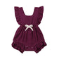 Ruffle Solid Baby Romper - Wearebambino - Burgundy Red - 3 - 6 M - Ruffle Solid Baby Romper