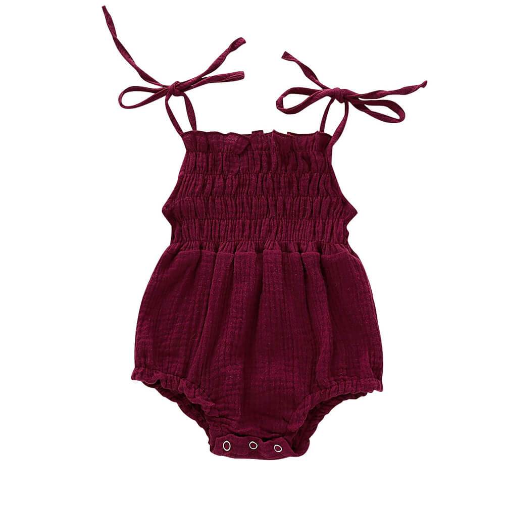 Ruffle Straps Baby Romper - Wearebambino - Red - 0 - 3 M - Ruffle Straps Baby Romper