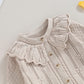 Ruffled Collar Knitted Baby Cardigan - Wearebambino - Brown - 0 - 3 M - Ruffled Collar Knitted Baby Cardigan