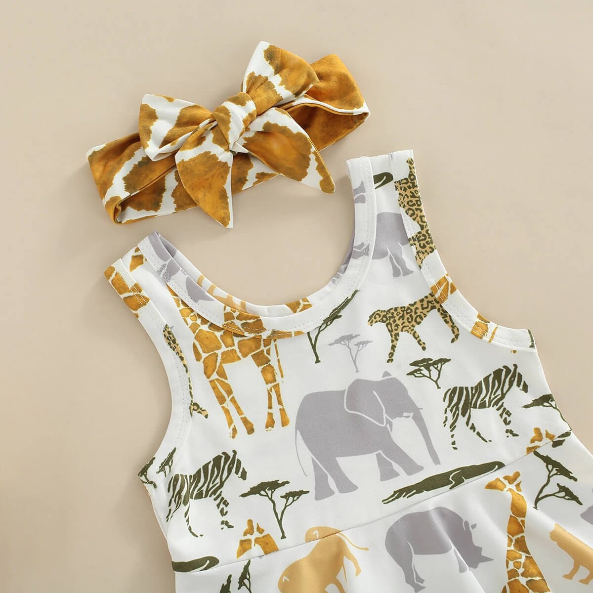 Safari Adventure Sleeveless Baby Set - Wearebambino - 3 - 6 M - Safari Adventure Sleeveless Baby Set