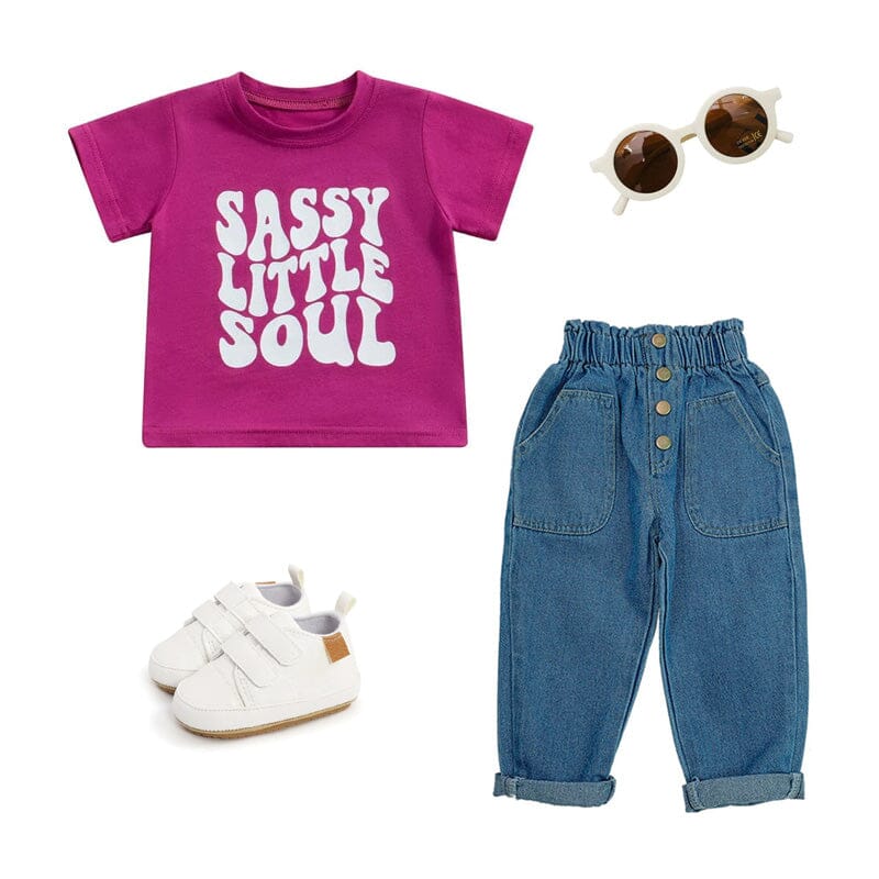 Sassy Little Soul Toddler Tee - Wearebambino - Pink - 9 - 12 M - Sassy Little Soul Toddler Tee