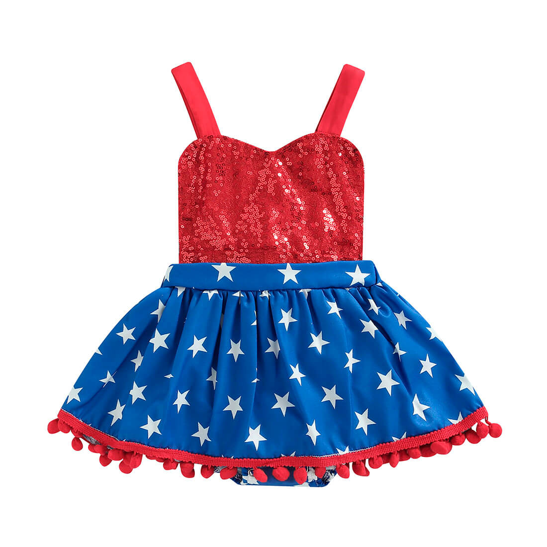 Sequin Stars Tassel Baby Baby Dress - Wearebambino - 3 - 6 M - Sequin Stars Tassel Baby Baby Dress