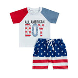 Short Sleeve All American Boy Baby Set - Wearebambino - 3 - 6 M - Short Sleeve All American Boy Baby Set