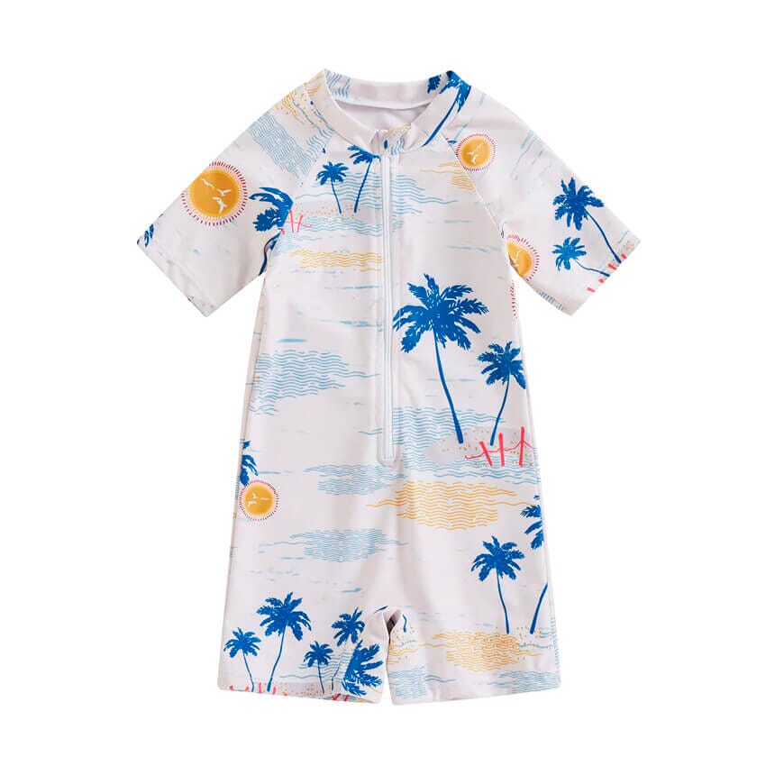 Short Sleeve Beach Life Swimsuit - Wearebambino - 3 - 6 M - Short Sleeve Beach Life Swimsuit