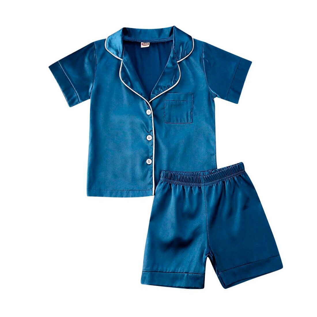 Short Sleeve Blue Toddler Pajama Set - Wearebambino - 9 - 12 M - Short Sleeve Blue Toddler Pajama Set