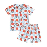 Short Sleeve Checked Popsicles Baby Set - Wearebambino - 3 - 6 M - Short Sleeve Checked Popsicles Baby Set