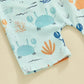 Short Sleeve Crabs Baby Swimsuit - Wearebambino - 0 - 3 M - Short Sleeve Crabs Baby Swimsuit