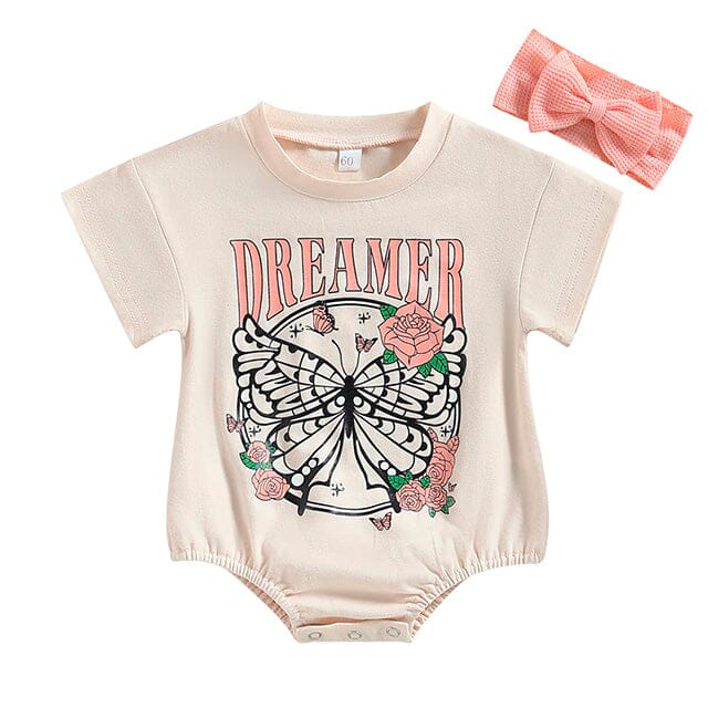 Short Sleeve Dreamer Baby Bodysuit - Wearebambino - 0 - 3 M - Short Sleeve Dreamer Baby Bodysuit