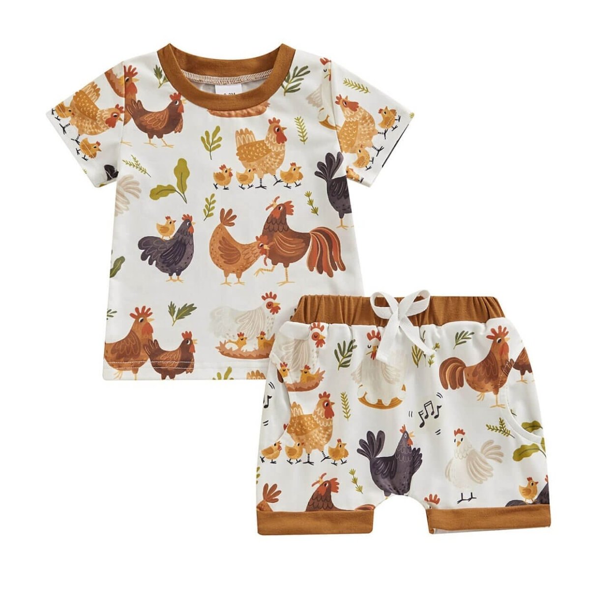 Short Sleeve Farm Baby Set - Wearebambino - 3 - 6 M - Short Sleeve Farm Baby Set