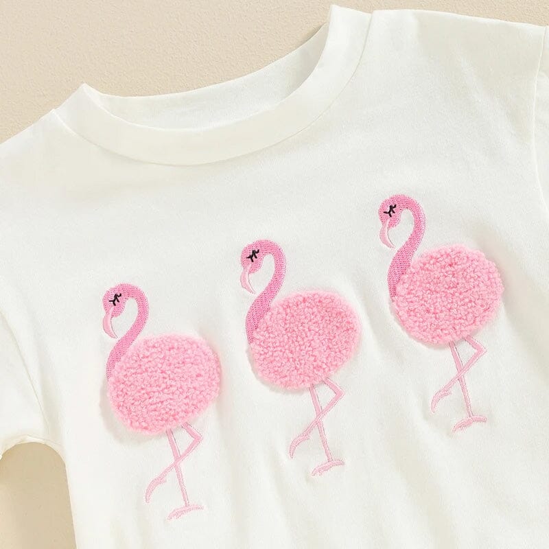 Short Sleeve Flamingo Baby Bodysuit - Wearebambino - 0 - 3 M - Short Sleeve Flamingo Baby Bodysuit