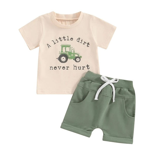 Short Sleeve Little Explorer Baby Set - Wearebambino - 3 - 6 M - Short Sleeve Little Explorer Baby Set