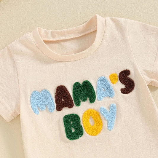 Short Sleeve Mama's Boy Baby Set - Wearebambino - 3 - 6 M - Short Sleeve Mama's Boy Baby Set