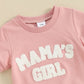 Short Sleeve Mama's Girl Baby Set - Wearebambino - Beige - 3 - 6 M - Short Sleeve Mama's Girl Baby Set