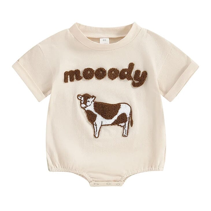 Short Sleeve Moody Baby Bodysuit - Wearebambino - 0 - 3 M - Short Sleeve Moody Baby Bodysuit