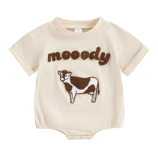 Short Sleeve Moody Baby Bodysuit - Wearebambino - 0 - 3 M - Short Sleeve Moody Baby Bodysuit