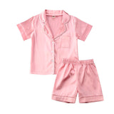 Short Sleeve Pink Toddler Pajama Set - Wearebambino - 9 - 12 M - Short Sleeve Pink Toddler Pajama Set