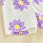 Short Sleeve Purple Floral Baby Set - Wearebambino - 3 - 6 M - Short Sleeve Purple Floral Baby Set