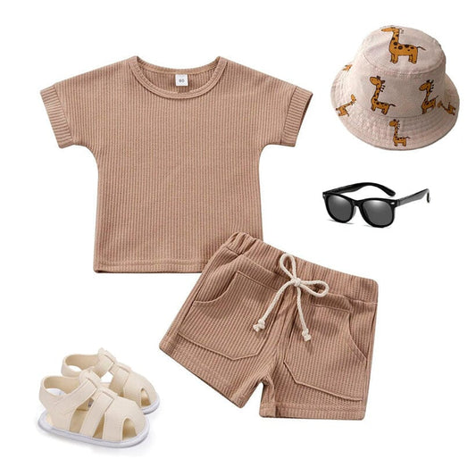 Short Sleeve Solid Toddler Set - Wearebambino - 9 - 12 M - Short Sleeve Solid Toddler Set