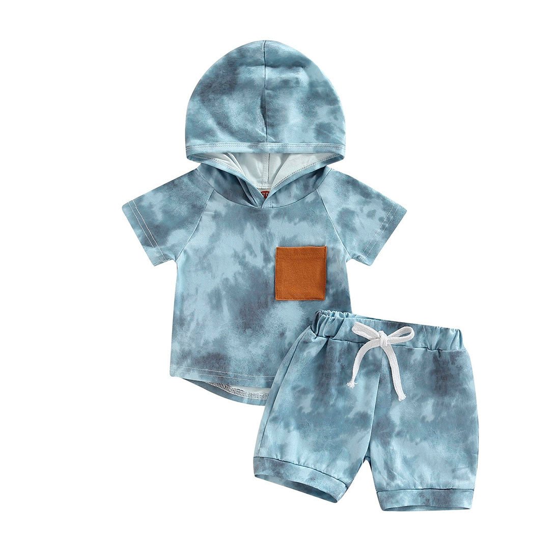 Short Sleeve Tie Dye Hooded Toddler Set - Wearebambino - 12 - 18 M - Short Sleeve Tie Dye Hooded Toddler Set