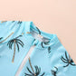 Short Sleeve Tropical Toddler Swimsuit - Wearebambino - 12 - 18 M - Short Sleeve Tropical Toddler Swimsuit