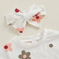 Short Sleeve White Floral Baby Romper - Wearebambino - 0 - 3 M - Short Sleeve White Floral Baby Romper