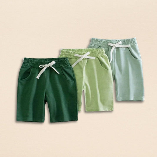 Shorts Drawstring Solid Kids Summer Trousers - Wearebambino - Dark green - 2T - Shorts Drawstring Solid Kids Summer Trousers