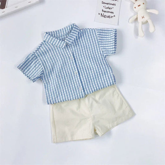 Sibling Outfit Set: Grid Suit for Boys, Princess Dress for Girls - Wearebambino - Boy - 6 M - Sibling Outfit Set: Grid Suit for Boys, Princess Dress for Girls