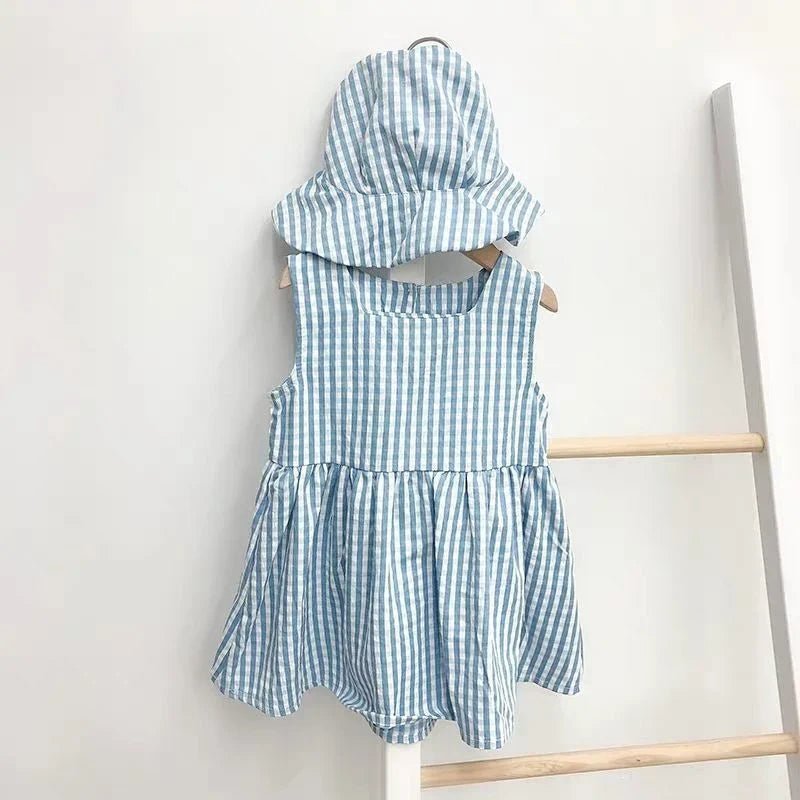 Sibling Outfit Set: Grid Suit for Boys, Princess Dress for Girls - Wearebambino - Girl - 6 M - Sibling Outfit Set: Grid Suit for Boys, Princess Dress for Girls