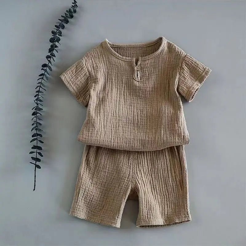 Simple Pleasures Tee & Shorts Set - Wearebambino - Creamy - 12 - 24 M - Simple Pleasures Tee & Shorts Set