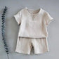 Simple Pleasures Tee & Shorts Set - Wearebambino - Creamy - 12 - 24 M - Simple Pleasures Tee & Shorts Set