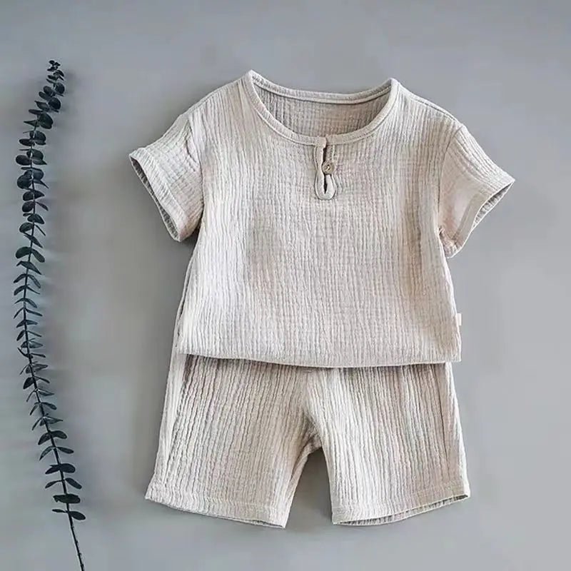 Simple Pleasures Tee & Shorts Set - Wearebambino - Creamy - 12 - 24 M - Simple Pleasures Tee & Shorts Set