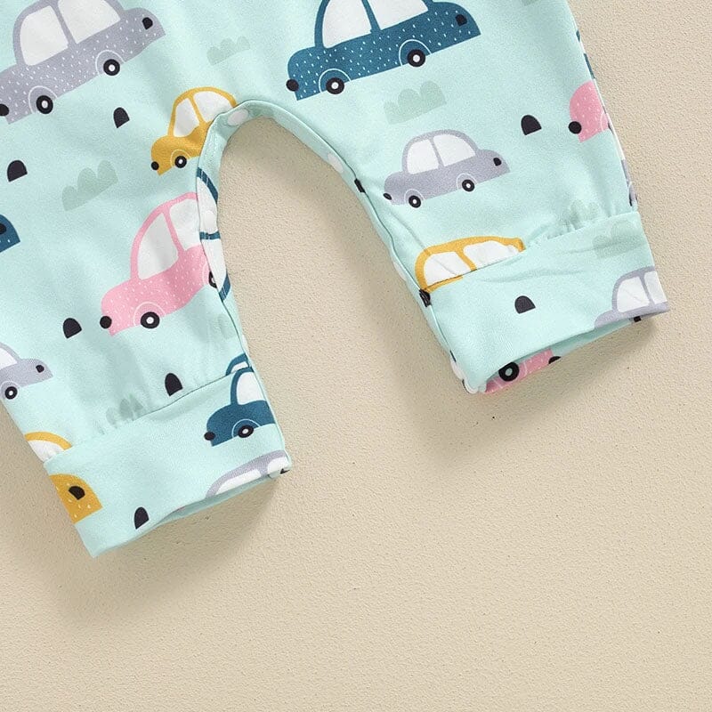 Sleeveless Cars Baby Jumpsuit - Wearebambino - 0 - 3 M - Sleeveless Cars Baby Jumpsuit