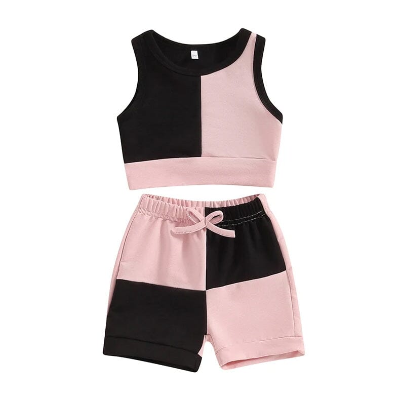 Sleeveless Color Block Toddler Set - Wearebambino - 12 - 18 M - Sleeveless Color Block Toddler Set