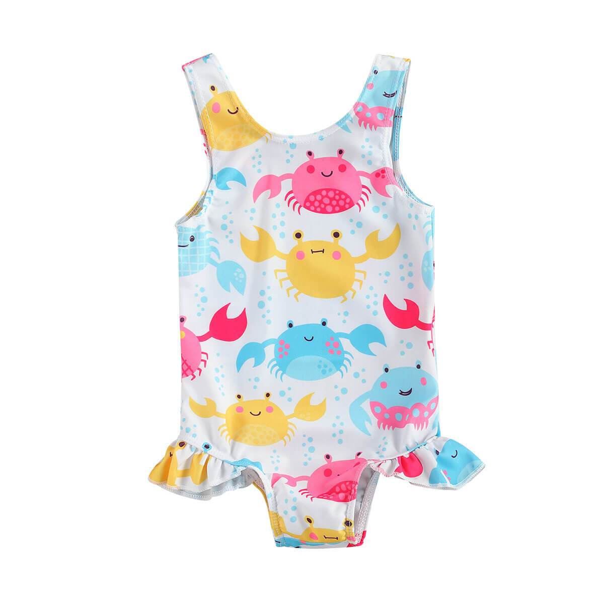 Sleeveless Crab Baby Swimsuit - Wearebambino - 3 - 6 M - Sleeveless Crab Baby Swimsuit