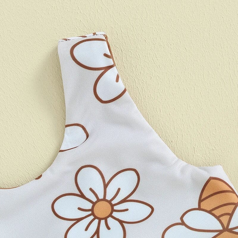 Sleeveless Daisy Toddler Swimsuit - Wearebambino - 9 - 12 M - Sleeveless Daisy Toddler Swimsuit