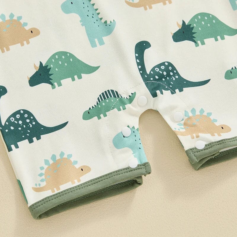 Sleeveless Dino Baby Romper - Wearebambino - 0 - 3 M - Sleeveless Dino Baby Romper