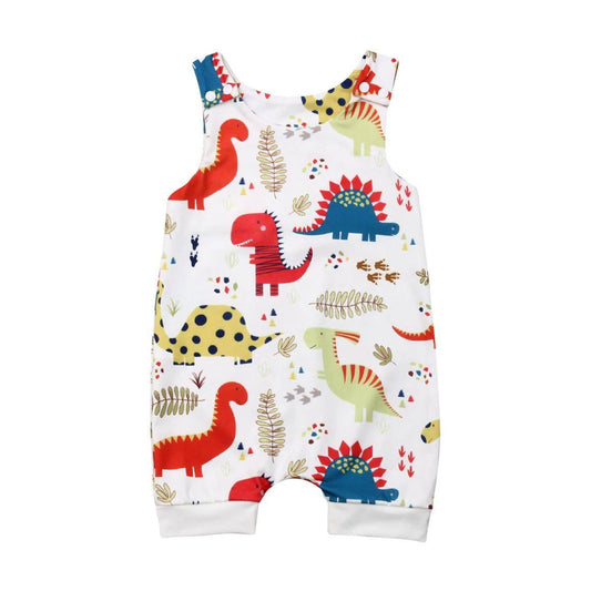 Sleeveless Dinosaurs Baby Romper - Wearebambino - 3 - 6 M - Sleeveless Dinosaurs Baby Romper