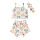 Sleeveless Floral Baby Set - Wearebambino - 0 - 3 M - Sleeveless Floral Baby Set