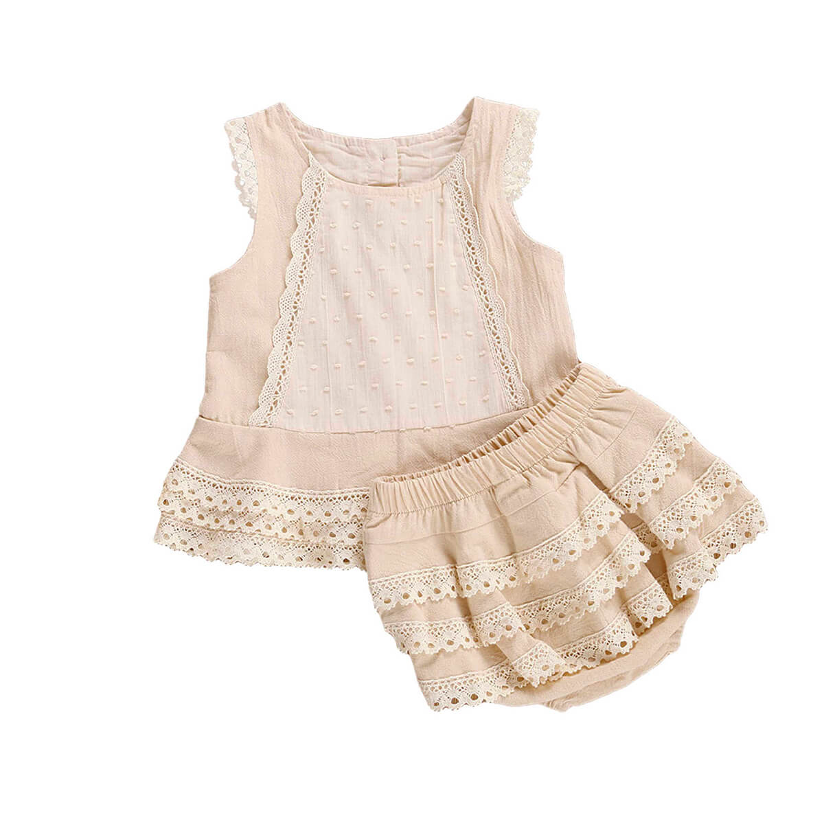 Sleeveless Lace Toddler Set - Wearebambino - 9 - 12 M - Sleeveless Lace Toddler Set