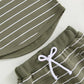 Sleeveless Striped Pocket Baby Set - Wearebambino - Gray - 3 - 6 M - Sleeveless Striped Pocket Baby Set