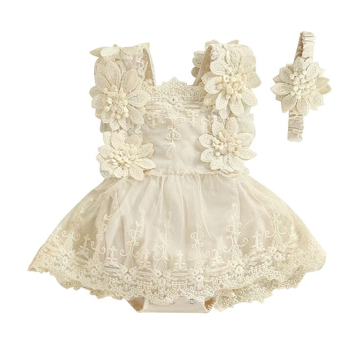 Sleeveless Vintage Lace Romper - Wearebambino - 0 - 3 M - Sleeveless Vintage Lace Romper