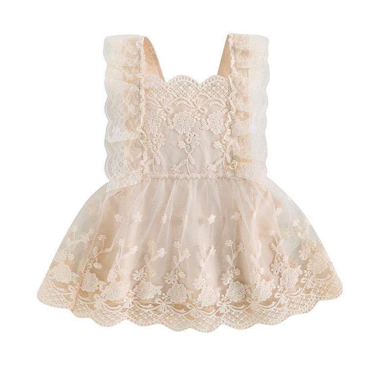 Sleeveless Vintage Lace Toddler Dress - Wearebambino - 9 - 12 M - Sleeveless Vintage Lace Toddler Dress