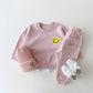 Smiley Print Kids Tracksuit Set - Wearebambino - Pink - 6 - 12 M - Smiley Print Kids Tracksuit Set