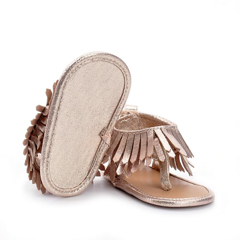 Soft Tassel Baby Sandals - Wearebambino - Gold - 1 - Soft Tassel Baby Sandals