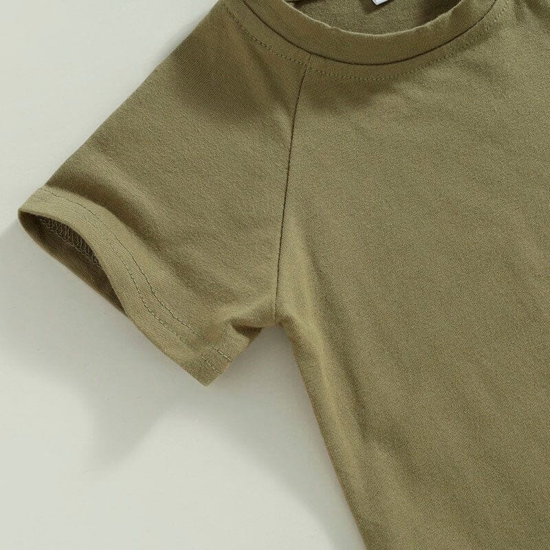 Solid Army Green Toddler Tee - Wearebambino - 9 - 12 M - Solid Army Green Toddler Tee