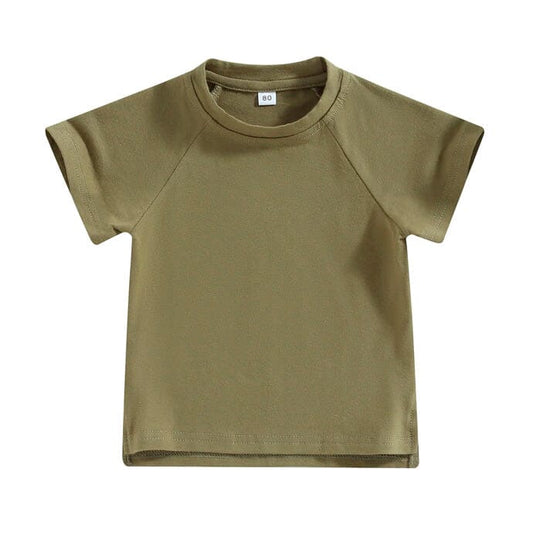 Solid Army Green Toddler Tee - Wearebambino - 9 - 12 M - Solid Army Green Toddler Tee