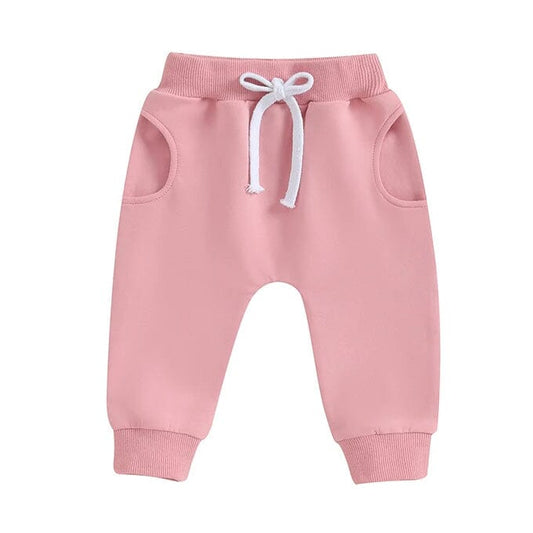 Solid Baby Pants - Wearebambino - Pink - 3 - 6 M - Solid Baby Pants